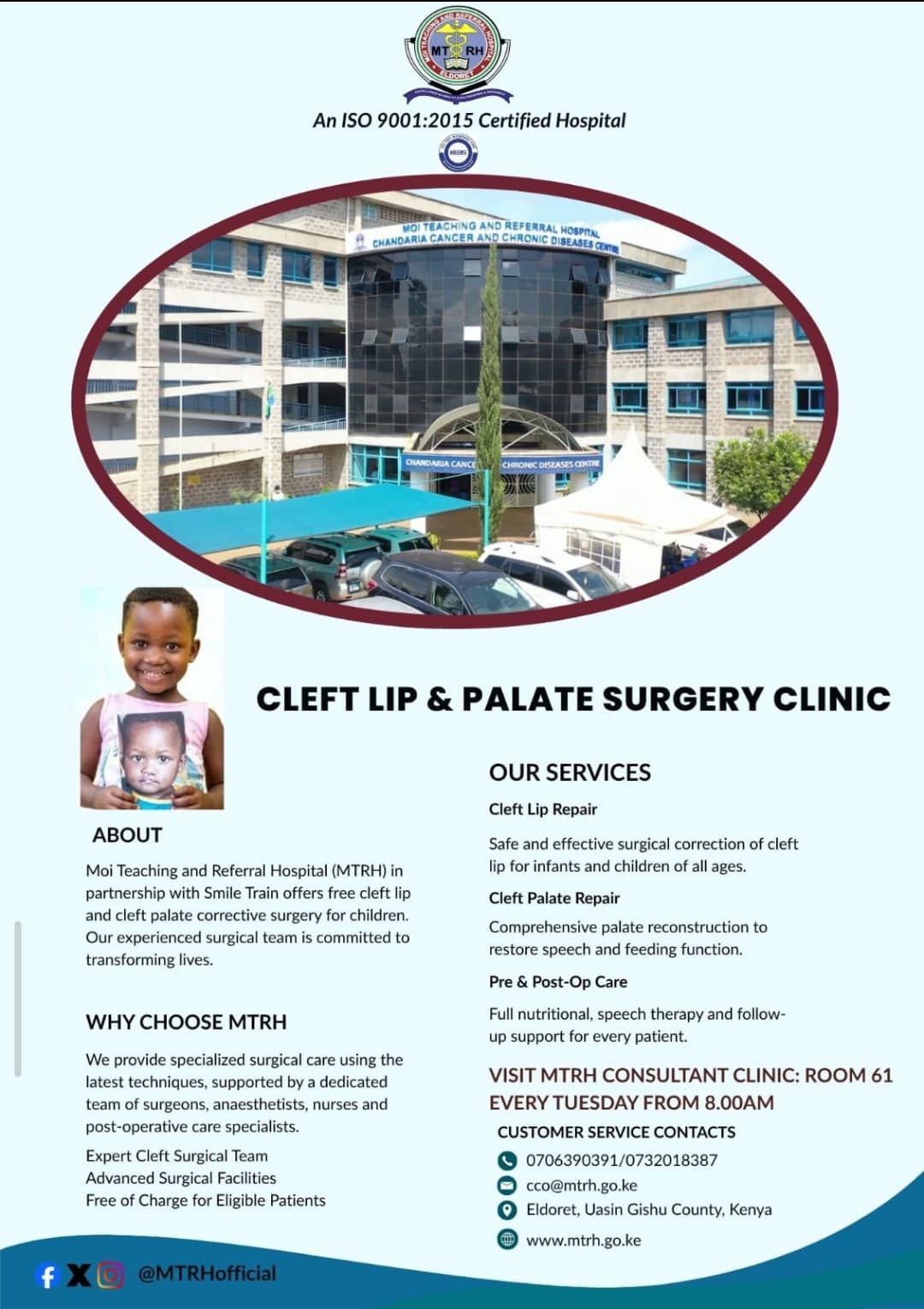 MTRH Smile Train Free Cleft Lip & Palate Surgery Clinic