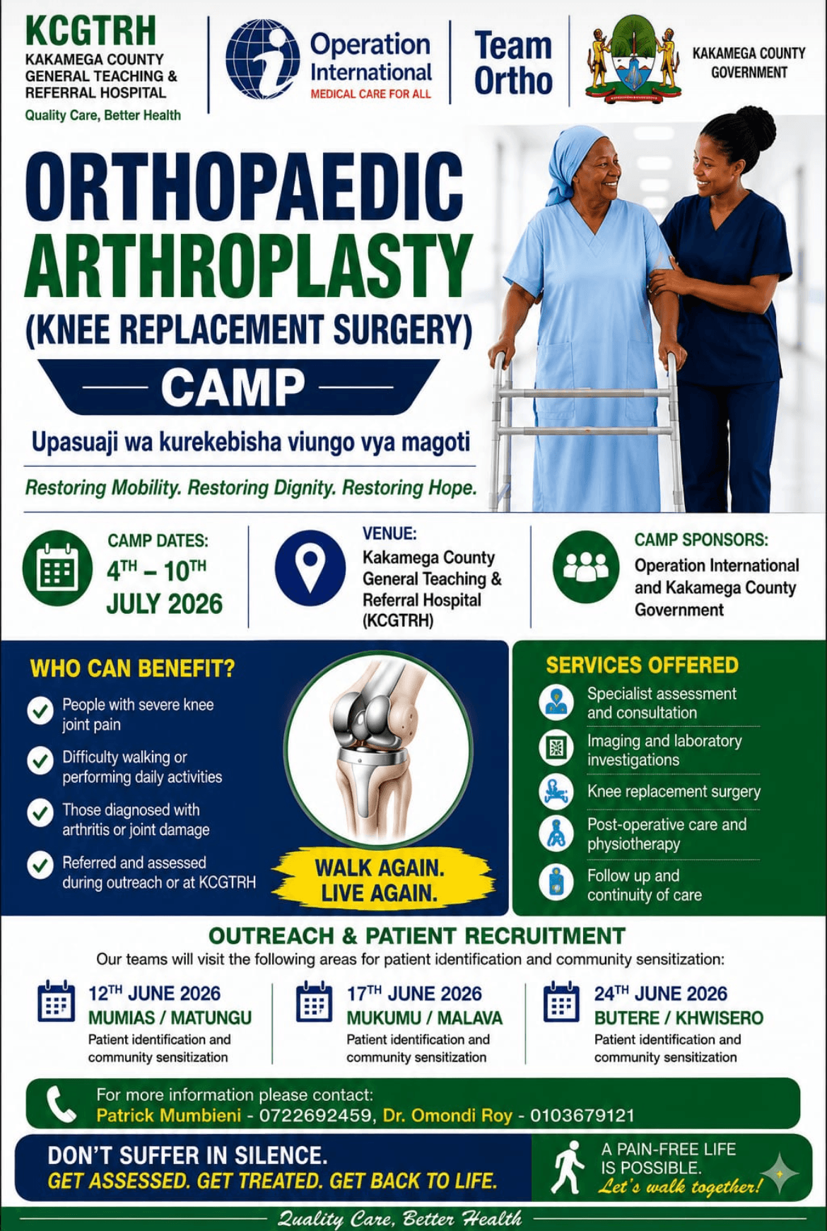 Kakamega County Arthroplasty Surgery Camp